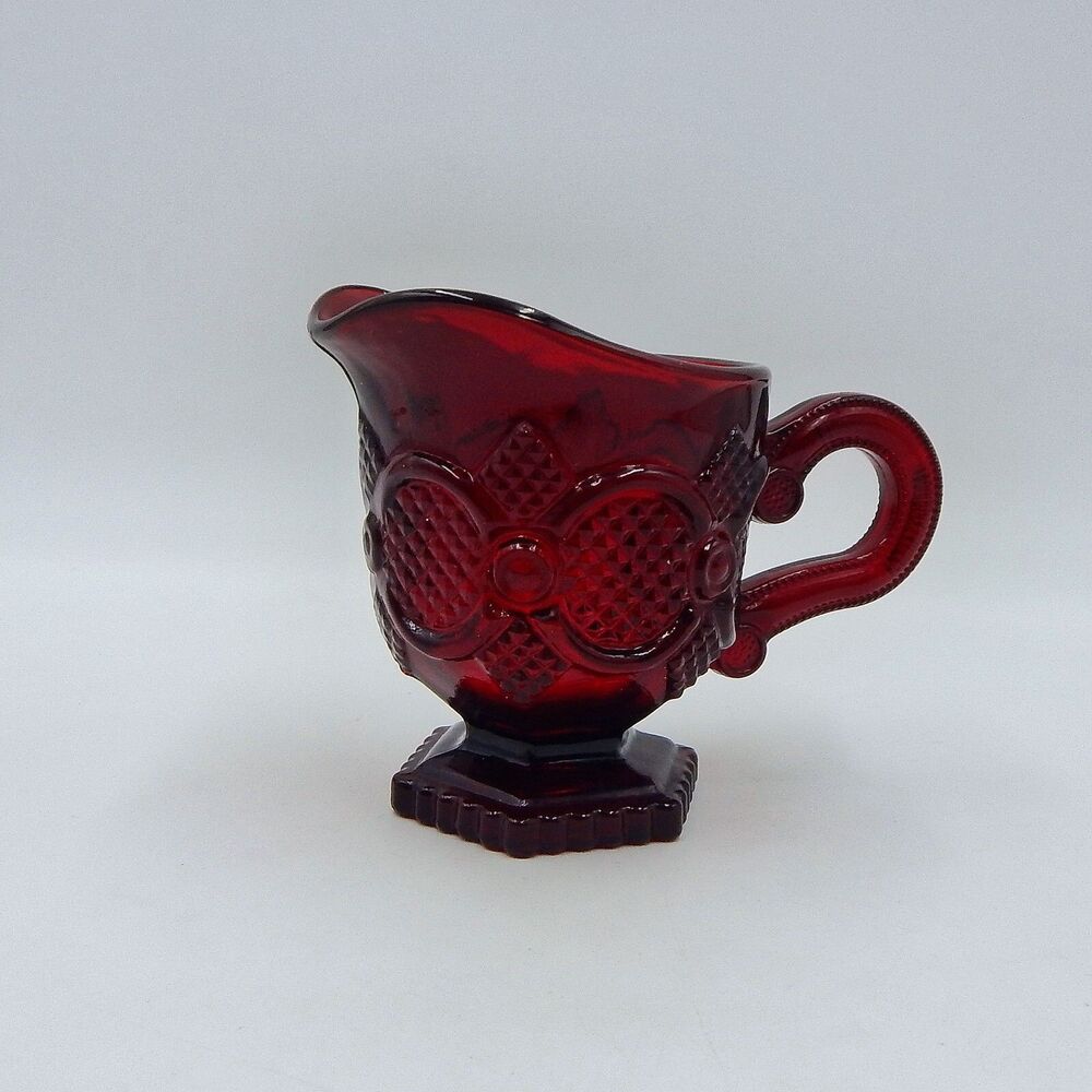 Avon Cape Cod Collection Ruby Red Glass Creamer Pitcher